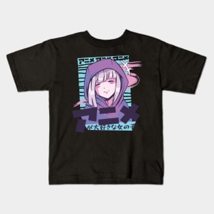 I Love Anime Girl Kids T-Shirt